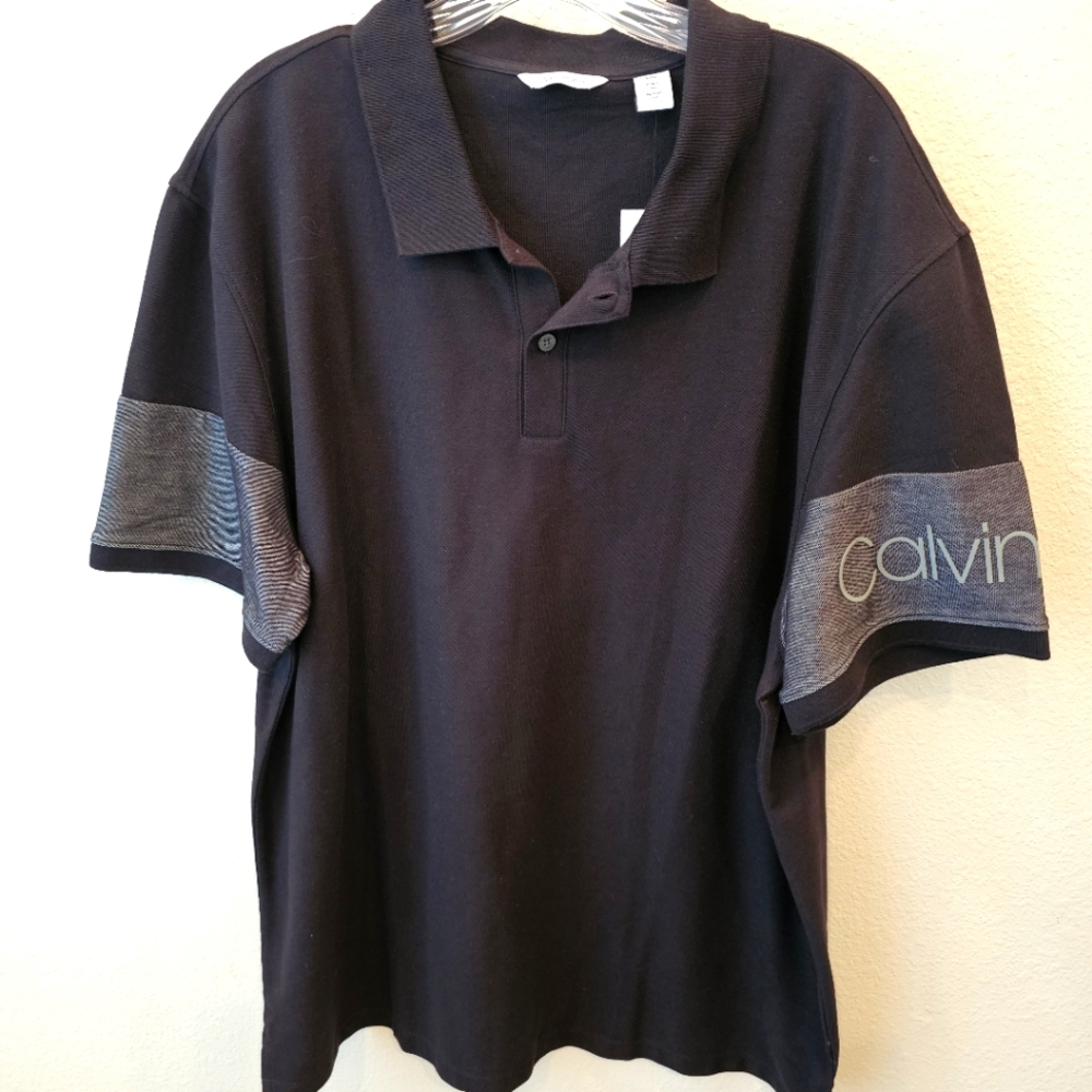 Calvin Klein Short Sleeve Polo Black Sz XL